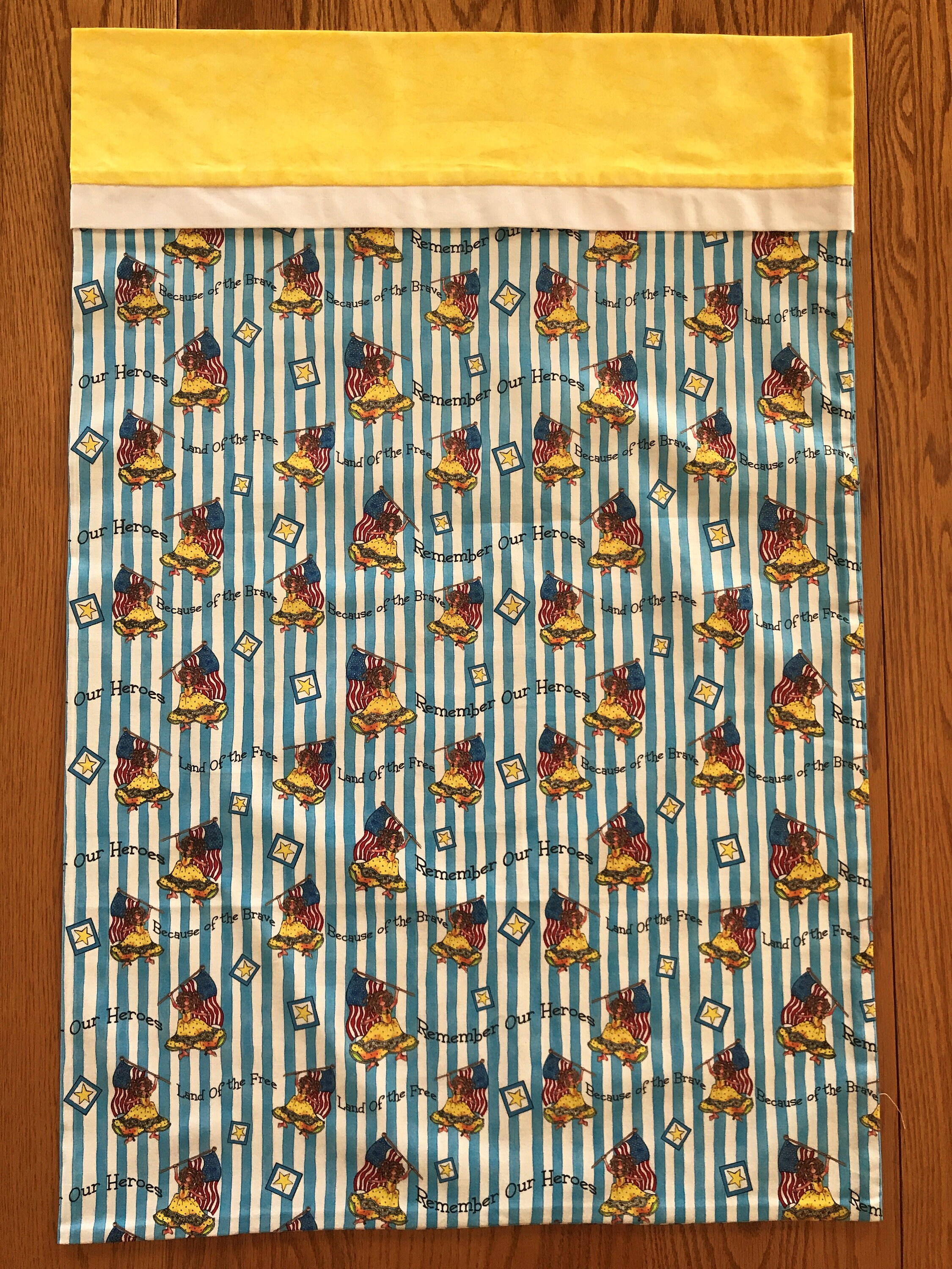 Patriotic Pillowcase / Remember Our Heroes Pillowcase / USA Etsy