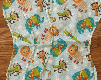 Burp Cloth Set of 3 / Flannel Burp Cloth / Double Layer Flannel Burp Cloths / Gender Neutral Baby Gift / Burp Pads / Zoo Animals