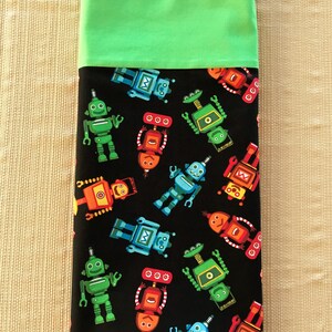 Handmade Robots Pillowcase: Cotton Standard/Queen Size Pillow