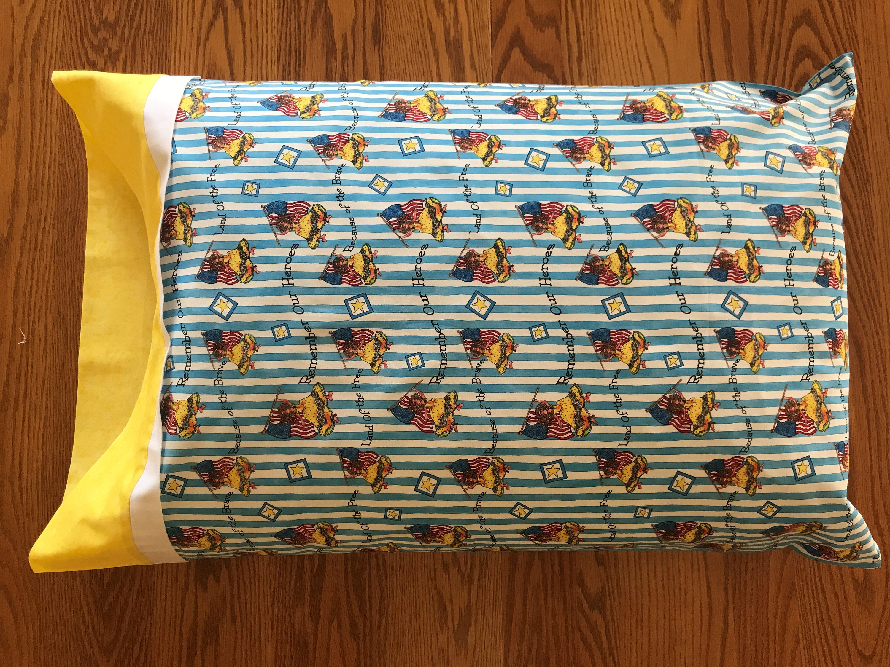 Patriotic Pillowcase / Remember Our Heroes Pillowcase / USA Etsy
