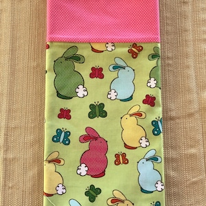 Bunny Rabbit Pillowcase: Spring Cotton Standard/Queen Size