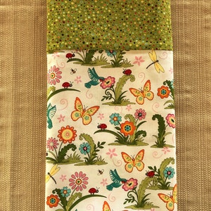 Spring Floral Pillowcase: Handmade Cotton Standard/Queen Bedding