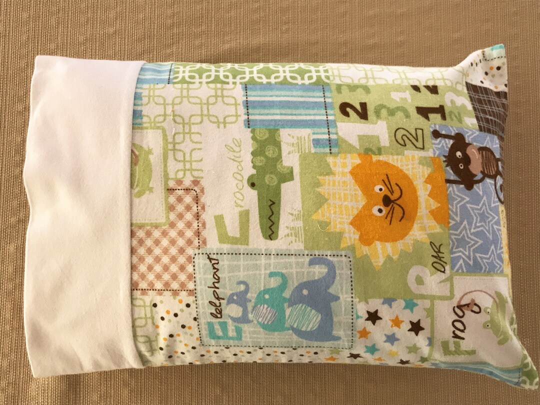 Flannel Travel Pillowcase / Flannel Toddler Pillowcase / Zoo Etsy
