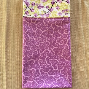Handcrafted Purple Floral Cotton Pillowcase: Standard/Queen Size