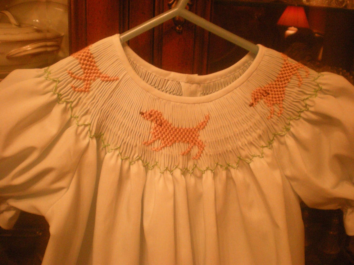 Smocked Lab Dogs Dress Made to Order Etsy