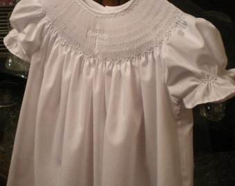 Smocked Baby Christening Dress