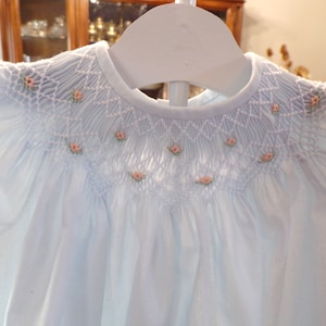 Smocked baby dress, infant, toddler, white, flower girl dress, made to order