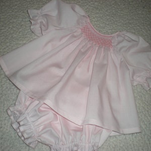 Smocked baby dress and diaper cover made to order image 1