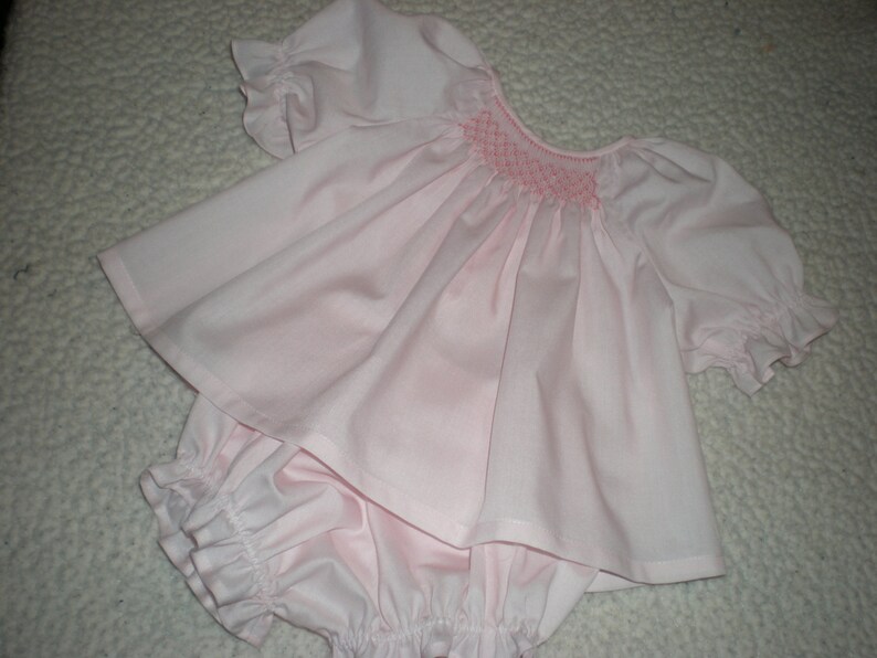 Smocked baby dress and diaper cover made to order image 1