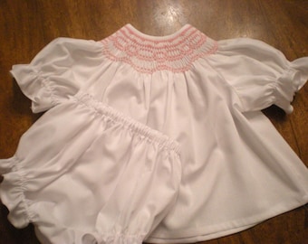 smocked diaper shirt set with diaper cover. Ready to ship. Size 3 months.
