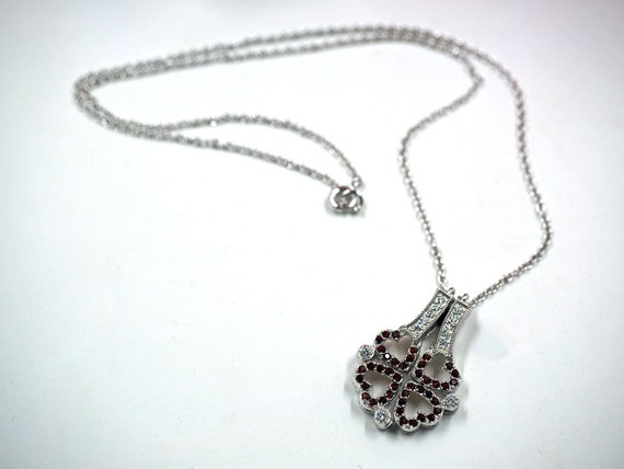 Unique CONVERTIBLE Ruby Red Rhinestone STERLING H… - image 6