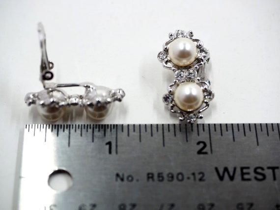Gorgeous BOGOFF Pearl+Rhinestone Earrings (Clear … - image 10