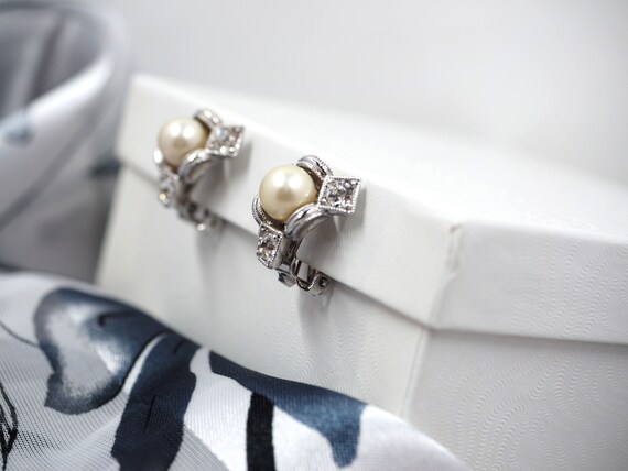 Stylish BOGOFF Pearl+Rhinestone Earrings- "Xs and… - image 4