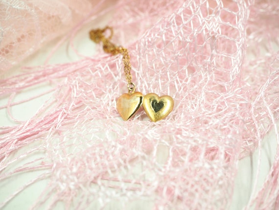 Petite Gold 12k GF Heart Locket on 9" ANKLET Chai… - image 5