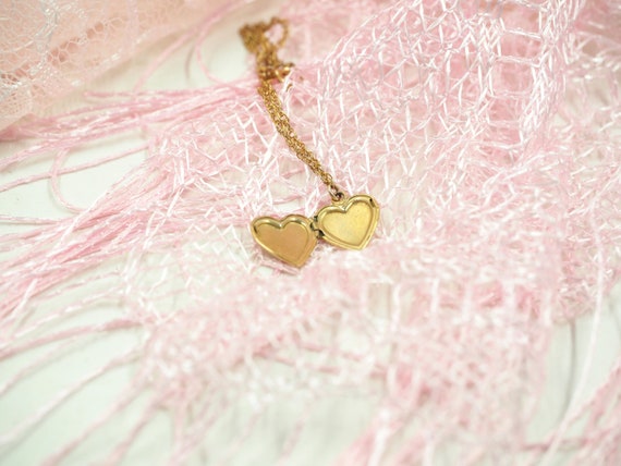 Petite Gold 12k GF Heart Locket on 9" ANKLET Chai… - image 6
