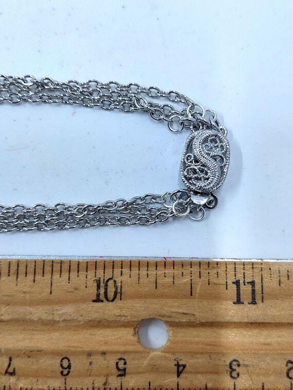 Vintage Rhinestone Flower Necklace: Purple Stone … - image 10