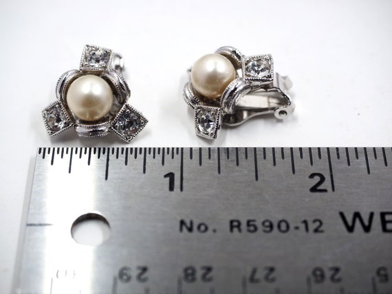 Stylish BOGOFF Pearl+Rhinestone Earrings- "Xs and… - image 9
