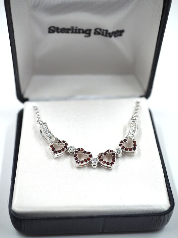 Unique CONVERTIBLE Ruby Red Rhinestone STERLING H… - image 3