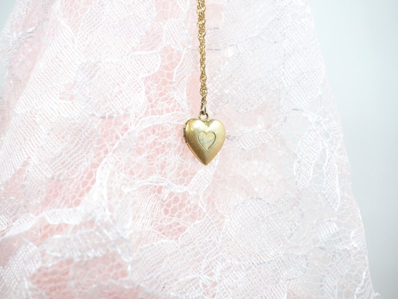 Petite Gold 12k GF Heart Locket on 9" ANKLET Chai… - image 7