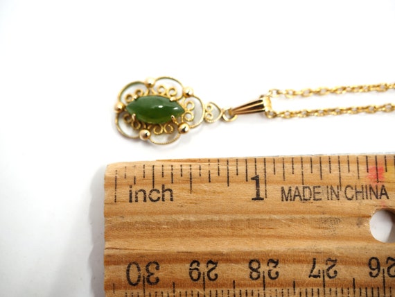 Vtg SORRENTO Emerald Gemstone & Gold Pendant Neck… - image 9