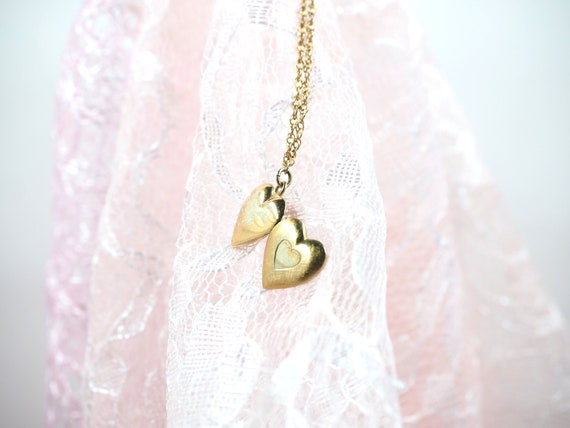Petite Gold 12k GF Heart Locket on 9" ANKLET Chai… - image 2