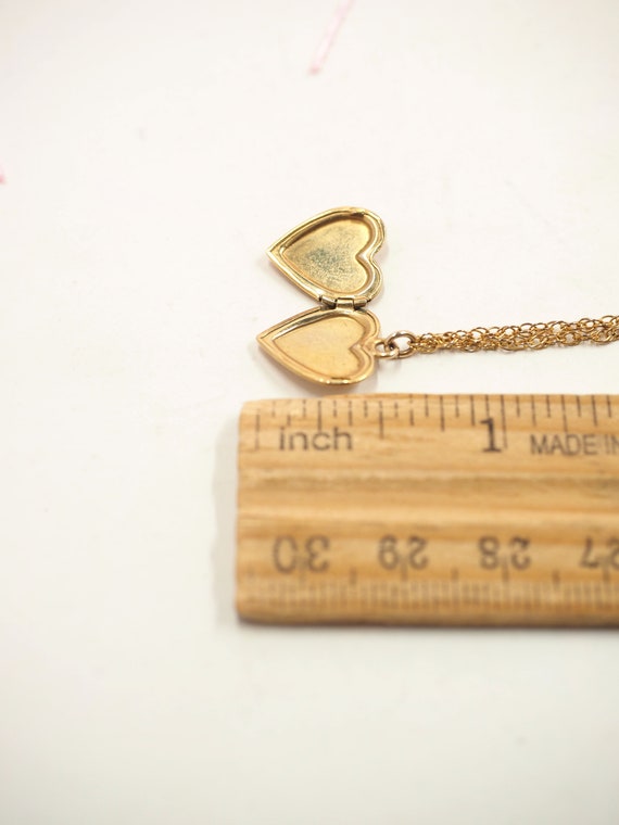 Petite Gold 12k GF Heart Locket on 9" ANKLET Chai… - image 9