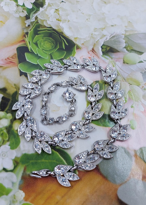 Vintage BOGOFF Clear Rhinestone Choker Necklace: … - image 5