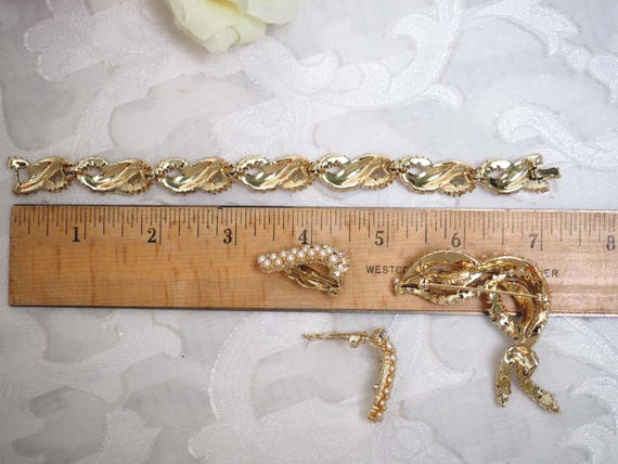 RARE Kramer NY Seed Pearl Parure w/Clear AB Rhine… - image 7