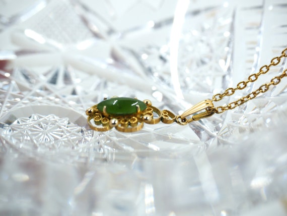 Vtg SORRENTO Emerald Gemstone & Gold Pendant Neck… - image 8