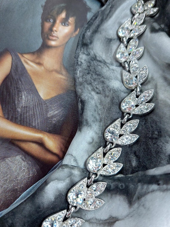 Vintage BOGOFF Clear Rhinestone Choker Necklace: … - image 1