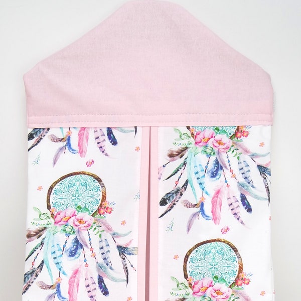 Nappy Stacker - Diaper Stacker with Pink Dreamcatchers
