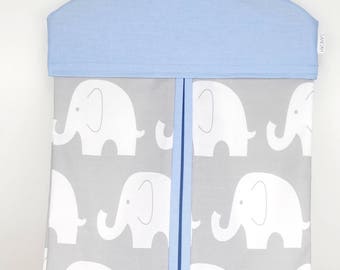 Nappy Stacker - Diaper Stacker with Baby Blue & Grey Elephants