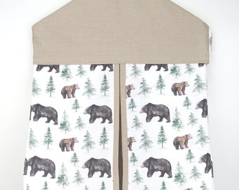 Nappy Stacker - Diaper Stacker with Bear in the woods // bear nursery nappy stacker