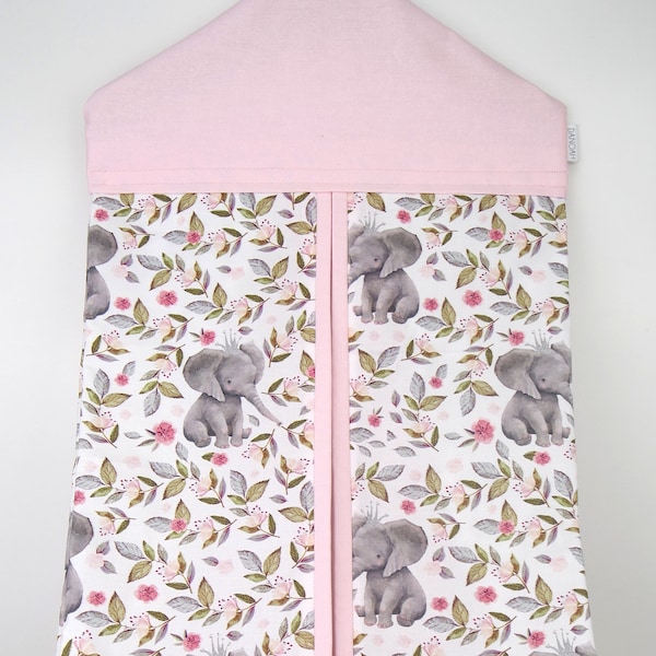 Nappy Stacker - Diaper Stacker with Pink Floral Elephants