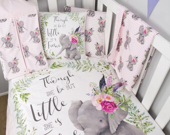Pink Elephant Crib Bedding Etsy