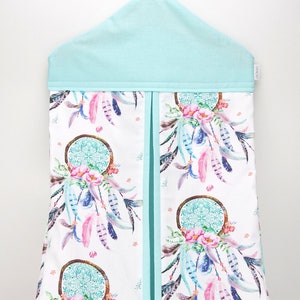 Nappy Stacker - Diaper Stacker with Aqua Dreamcatchers