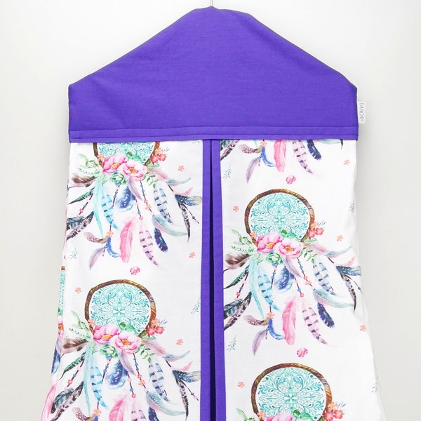 Nappy Stacker - Apilador de pañales con atrapasueños de color púrpura brillante