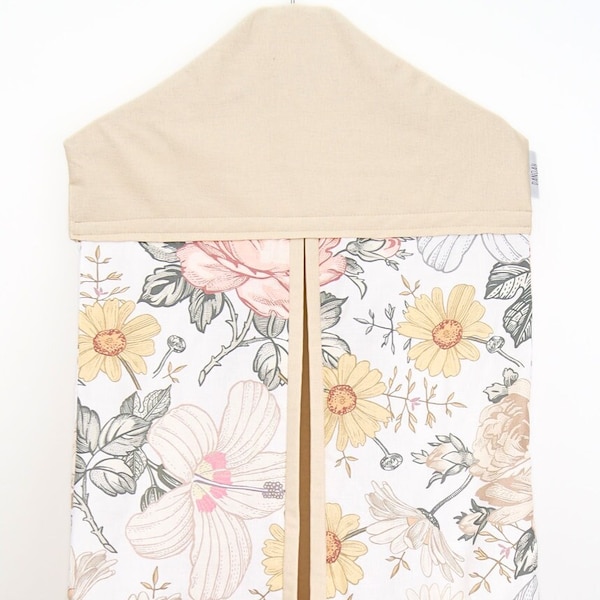 Nappy Stacker - Diaper Stacker, Vintage Floral nappy caddy, floral nursery, neutral nursery, floral nappy diaper stacker, baby girl caddy