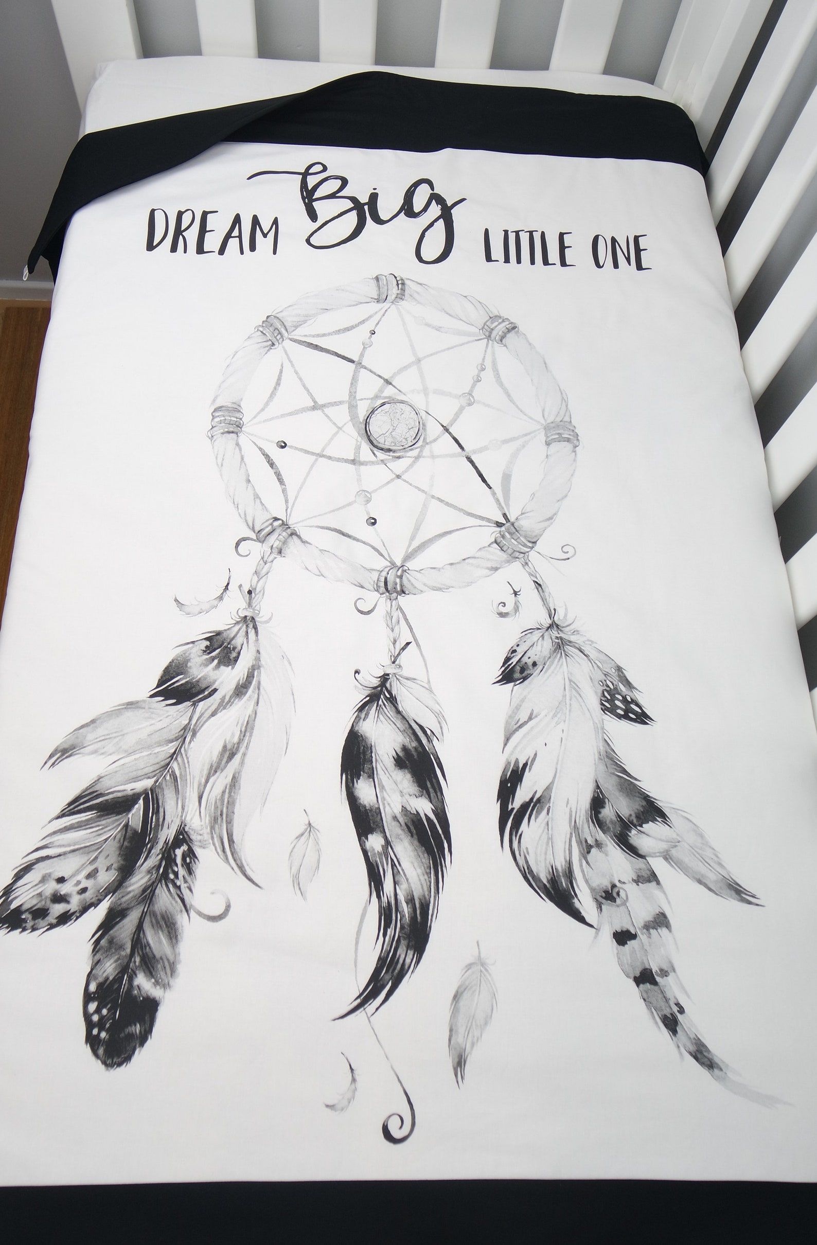 Dreamcatcher Nursery Set in Black // Dreamcatcher Crib Set Etsy