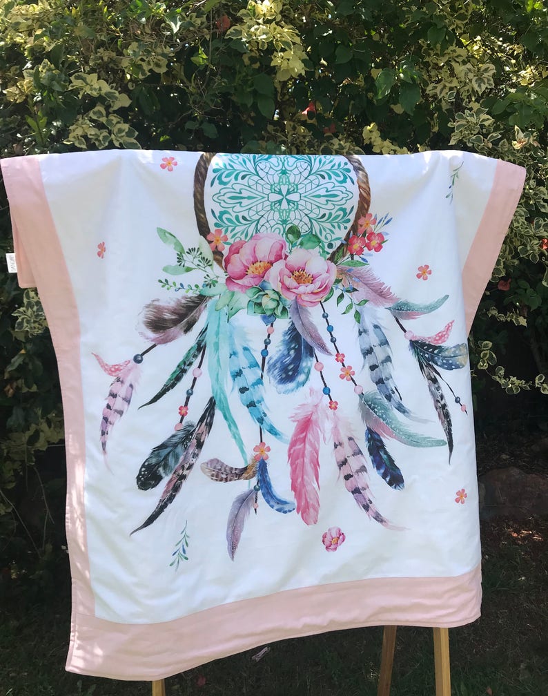 Dreamcatcher Nursery Set in Pink Dreamcatcher Nursery Set Etsy