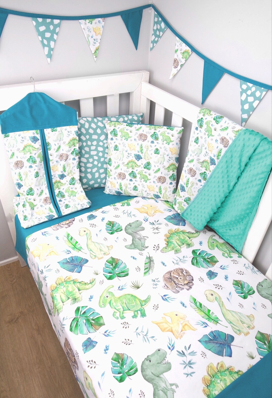 Dinosaur cot bed bedding cloudforest set