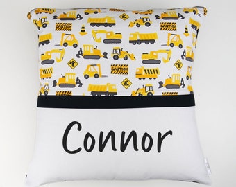 Construction personalised cushion cover