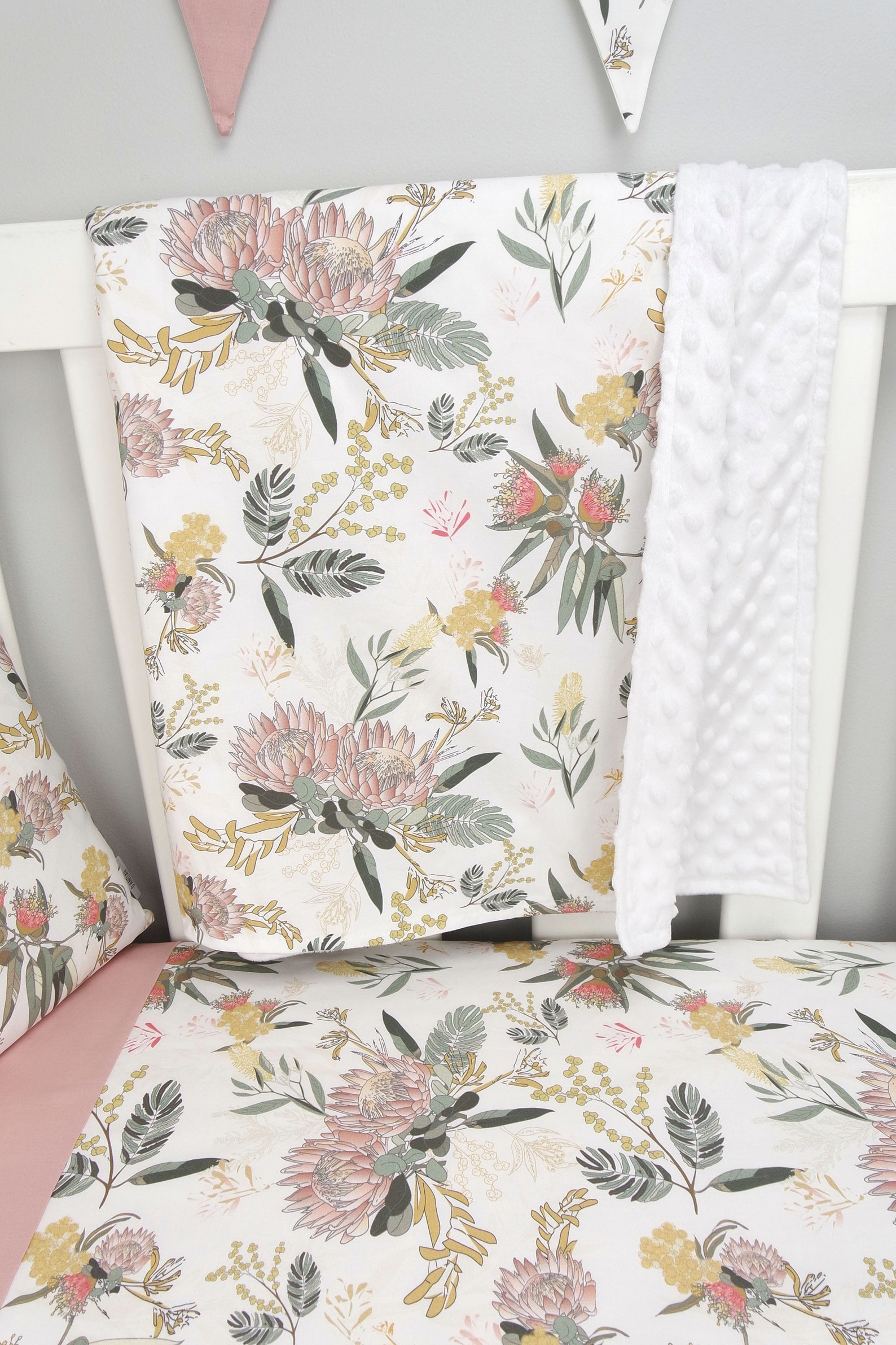 Baby Blanket with Australian Wildflower with Minky back // Etsy