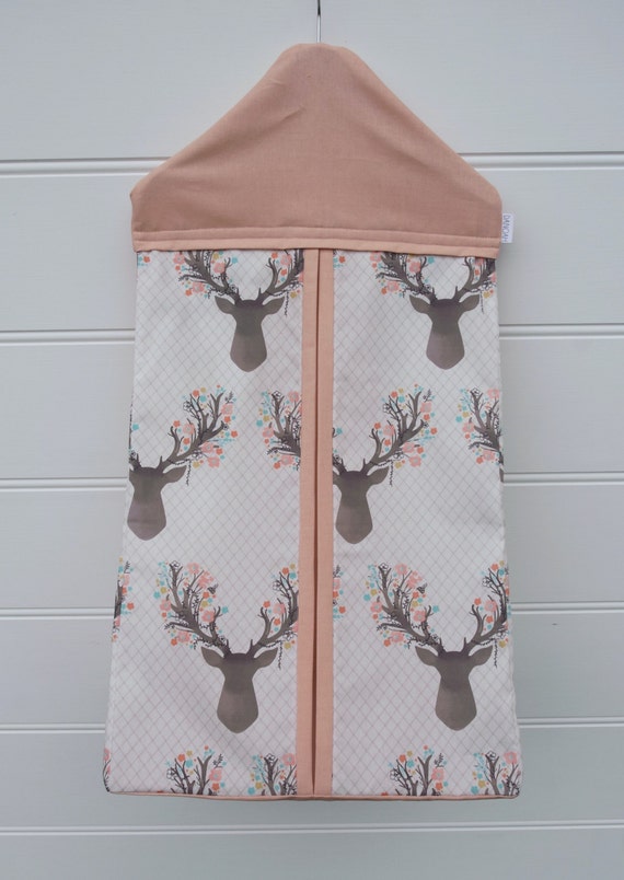 Nappy Stacker Diaper Stacker With Pink Deer Head Print - Etsy Nappy Stacker Diaper Stacker With Pink Deer Head Print - Etsy