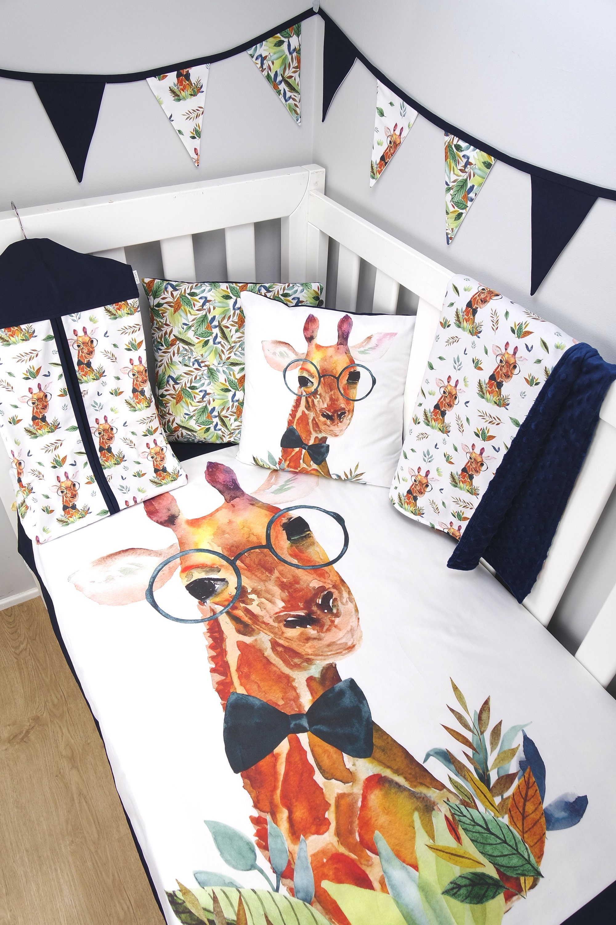 Giraffe Nursery set for boys // Giraffe boy crib set/ Safari Theme nursery