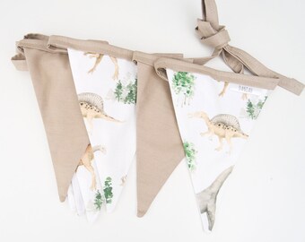 Neutral Dinosaur Bunting Flags, nursery flags, neutral nursery decor, dinosaur nursery, bunting flags, boy nursery, nursery bunting