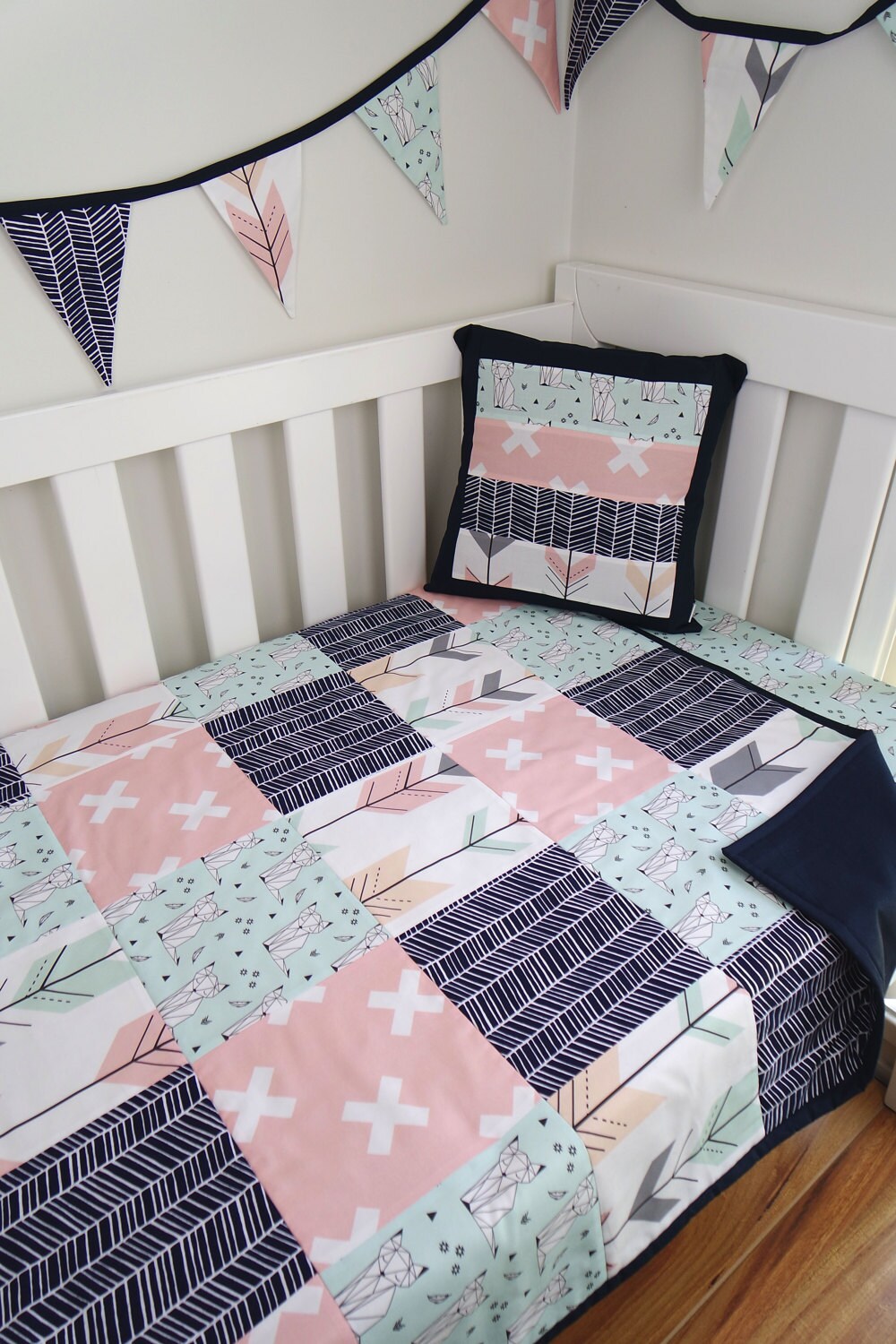 navy cot quilt