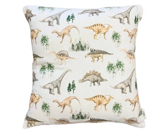 Dinosaur Cushion Cover // Neutral Nursery cushion cover // Baby Boy Nursery Decor// Lazy Dinosaur Nursery Pillow Cover/ dinosaur nursery