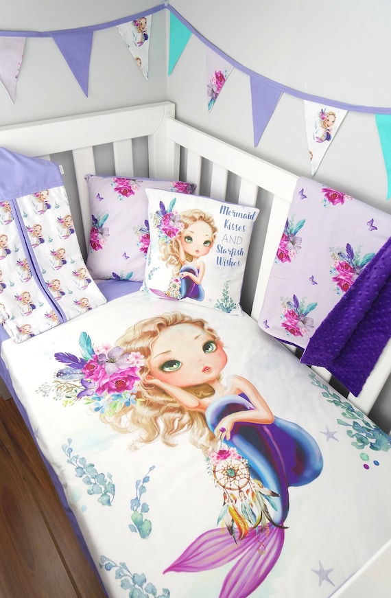 mermaid crib set