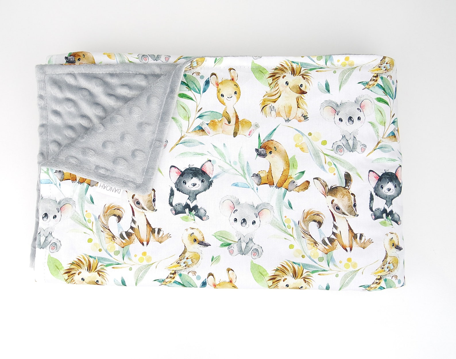 Baby Blanket With Australian Animal and Minky Back // Etsy Australia